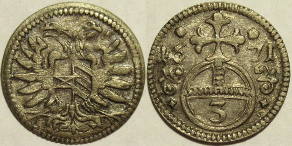 monnaies europe medievale saint empire romain germanique 1671 silesia 3 pfennige leopold i holy roman emperor 2 ex