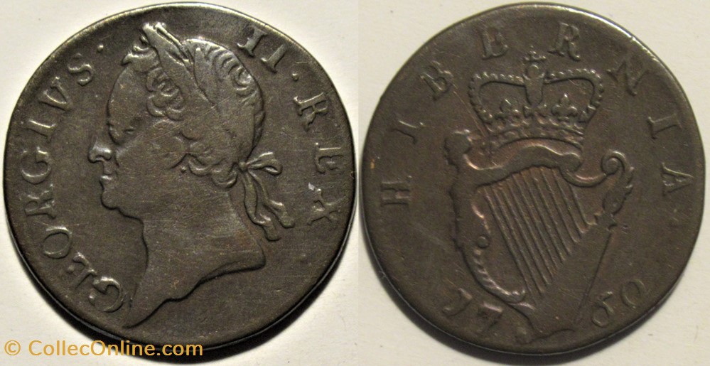 monnaies europe medievale royaume angleterre george ii farthing 1760 ireland