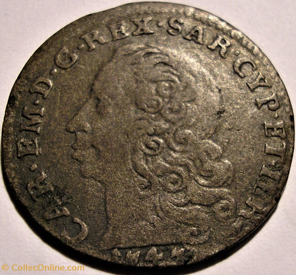 1747 Regno di Sardegna - 5 Soldi - Carlo Emanuele III 3 monnaies monde italie 1747 regno di sardegna 5 soldi carlo emanuele iii