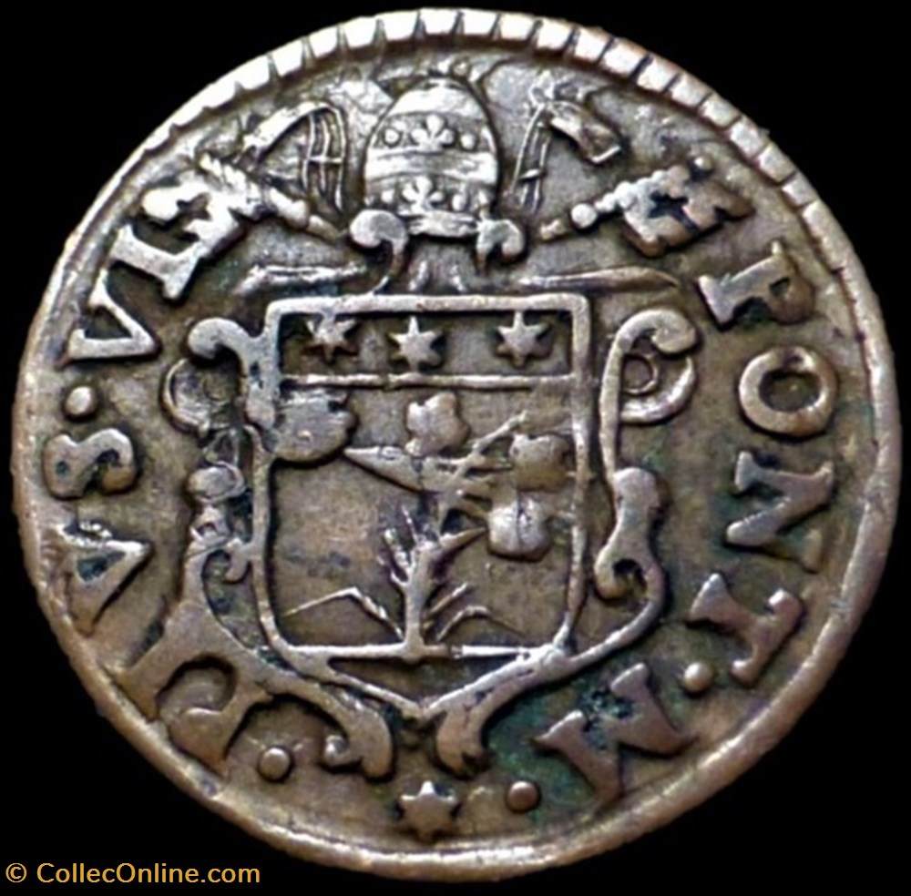 monnaies europe medievale etats pontificaux pius vi pope quattrino 1784 bologna papal states