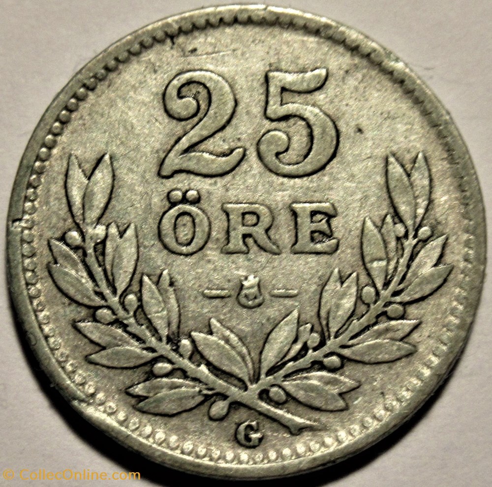 Gustaf V of Sweden - 25 Öre 1937 3 monnaies monde suede gustaf v of sweden 25 ore 1937