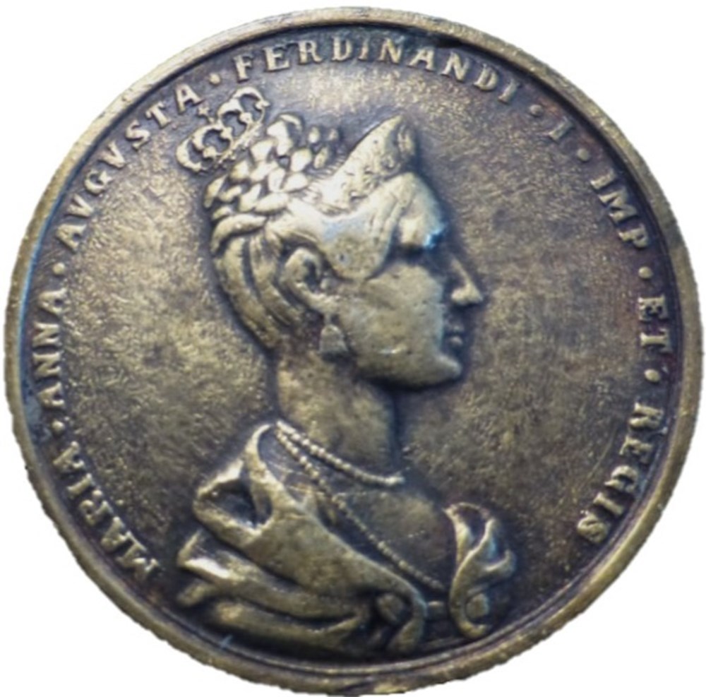 Medal 1836 Prague - Coronation of Maria Anna of Savoy, Austrian Empress monnaies monde boheme et moravie medal 1836 prague coronation of maria anna of savoy austrian empress