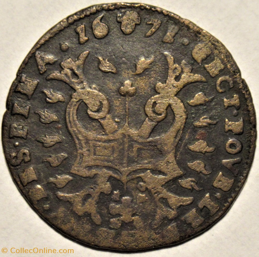 1671 Brussels token, Finance Office - Carlos II of Spain monnaies europe medievale pays bas espagnols 1671 brussels token finance office carlos ii of spain