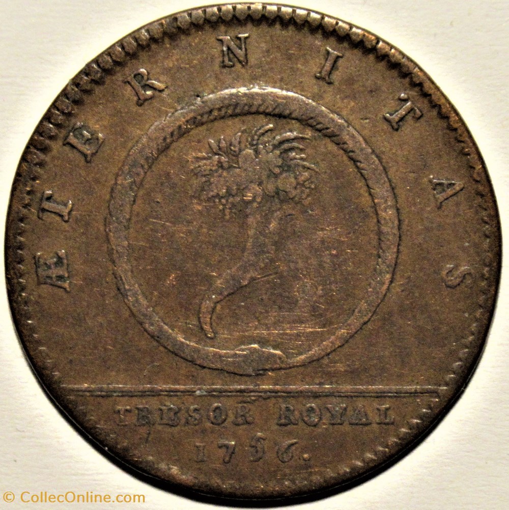 Louis XV - 1756 Jeton, à l'Éternité - Trésor Royal monnaies paranumismatique jetons poids louis xv 1756 jeton a eternite tresor royal
