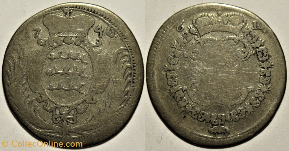 monnaies europe medievale saint empire romain germanique karl eugen 6 kreuzer 1746 wurttemberg