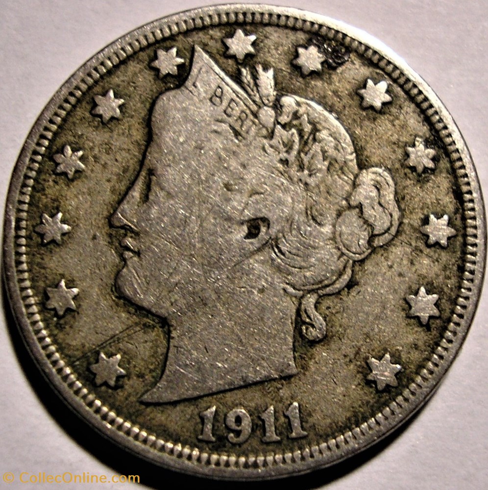monnaies monde etats unis 1911 5 cents error