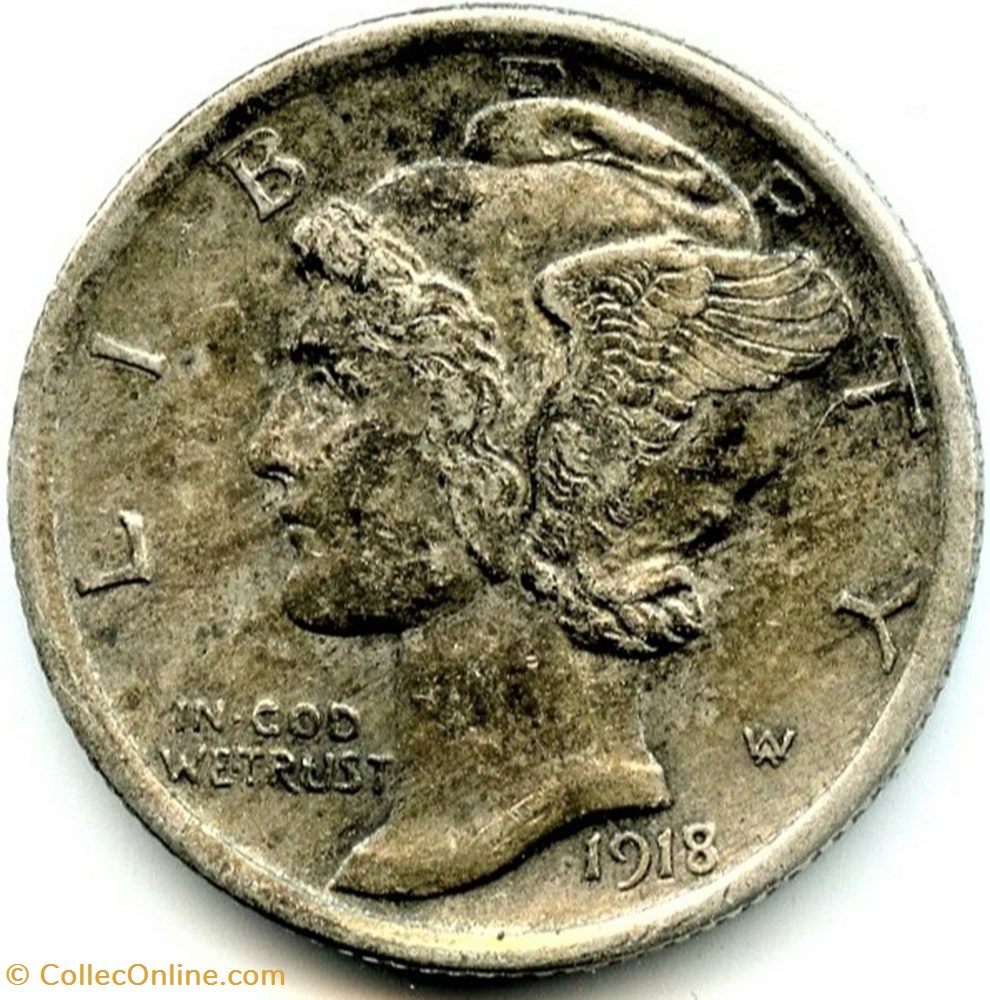 monnaies monde etats unis 1918 dime