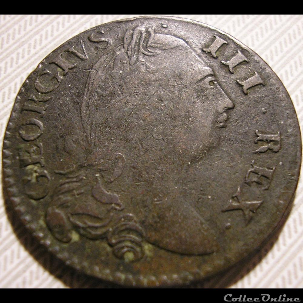 1782 Half Penny No Regal, Hibernia - George III of Great Britain monnaies monde irlande 1782 half penny no regal hibernia george iii of great britain