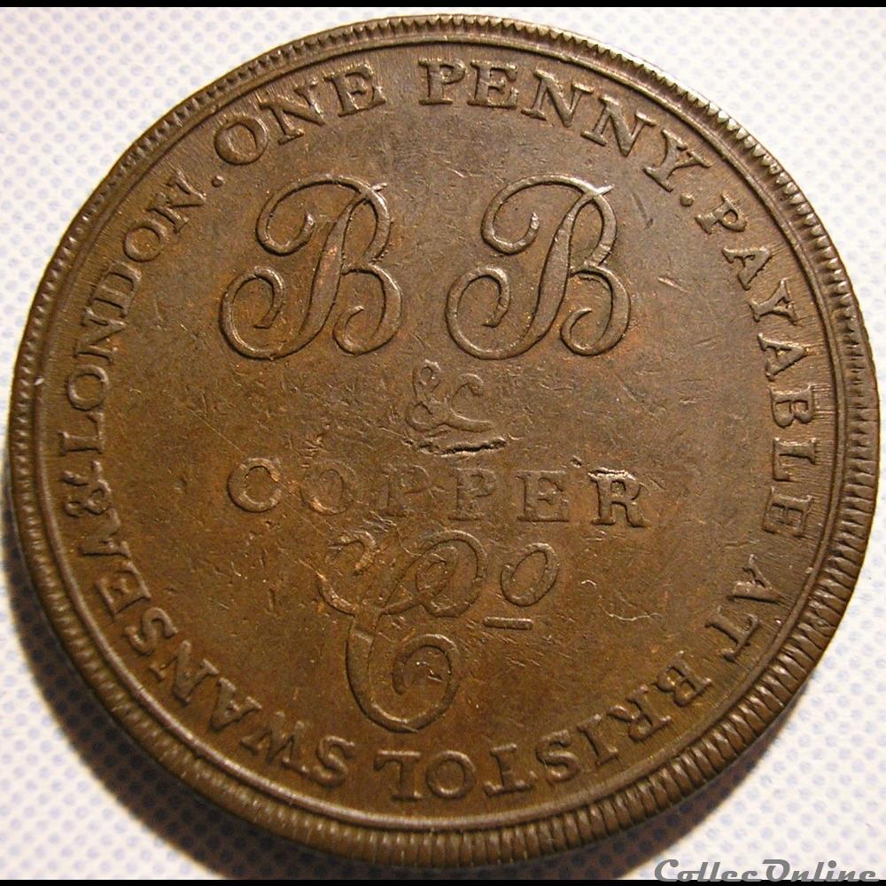 monnaie monde royaume uni 1811 one penny bristol brass copper cie