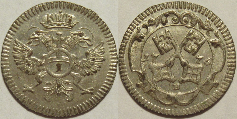 monnaies europe medievale saint empire romain germanique regensburg free imperial city 1 kreuzer 1776