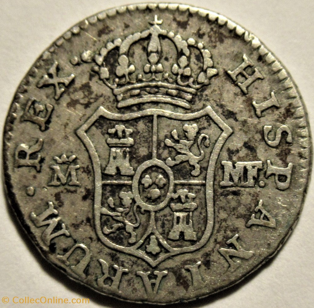 1793 - ½ Real Madrid - Carlos IV de España 3 monnaies monde espagne 1793 real madrid carlos iv de espana