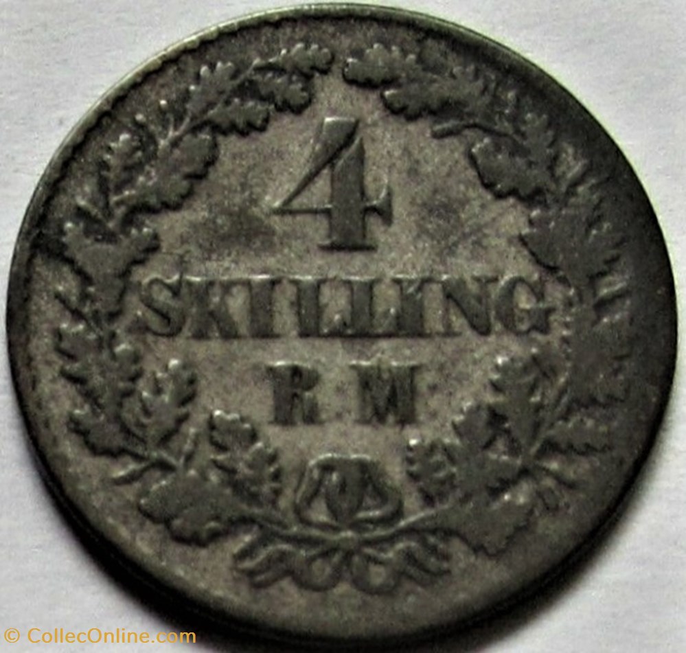 Frederik VII Denmark - 4 Skilling Rigsmønt 1854 monnaies monde danemark frederik vii denmark 4 skilling rigsm nt 1854