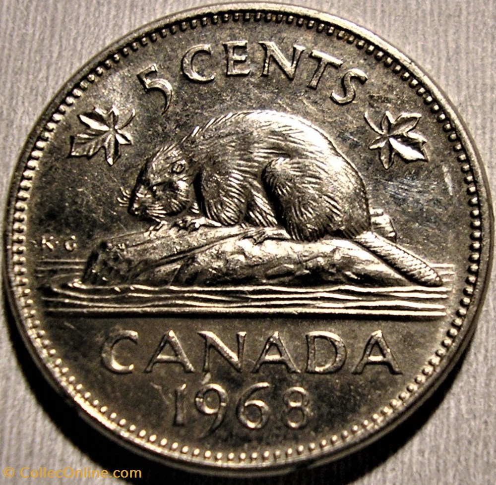 Elizabeth II - 5 Cents 1968 monnaie monde canadum elizabeth ii 5 cents 1968