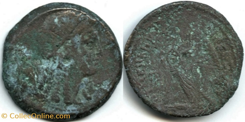 Cleopatra I & Ptolemy VI (180-176) Æ 26 monnaies antiquite av jc ap grecques cleopatra i ptolemy vi 180 176 26