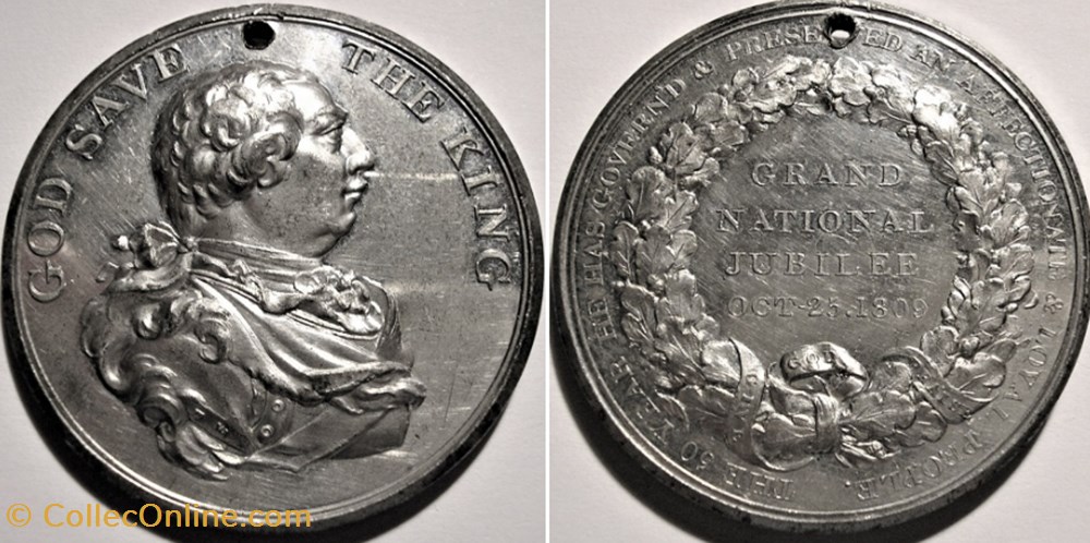 George III - Grand National Jubilee Medal 1809 medaille royaume uni george iii grand national jubilee medal 1809