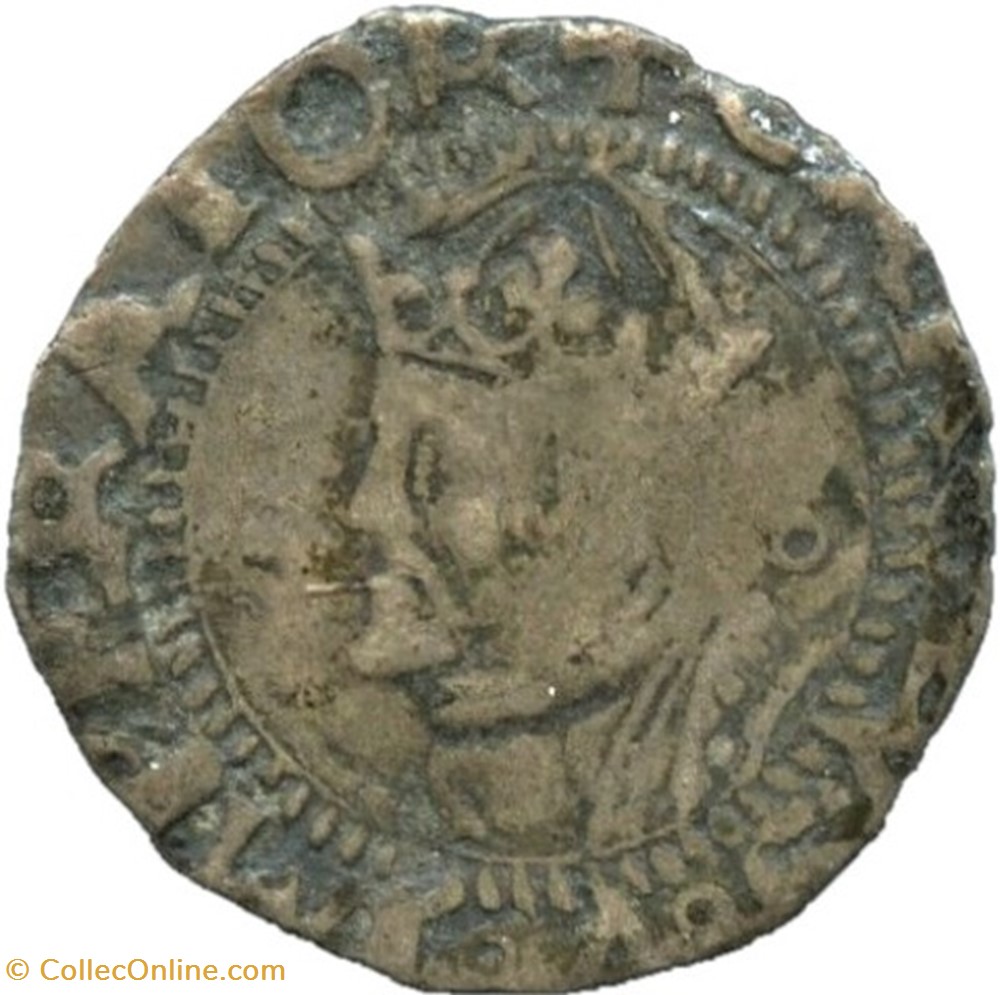 Charles V - 1/2 Carolus 1554, Besançon monnaies europe medievale france feodales charles v 1 2 carolus 1554 besancon