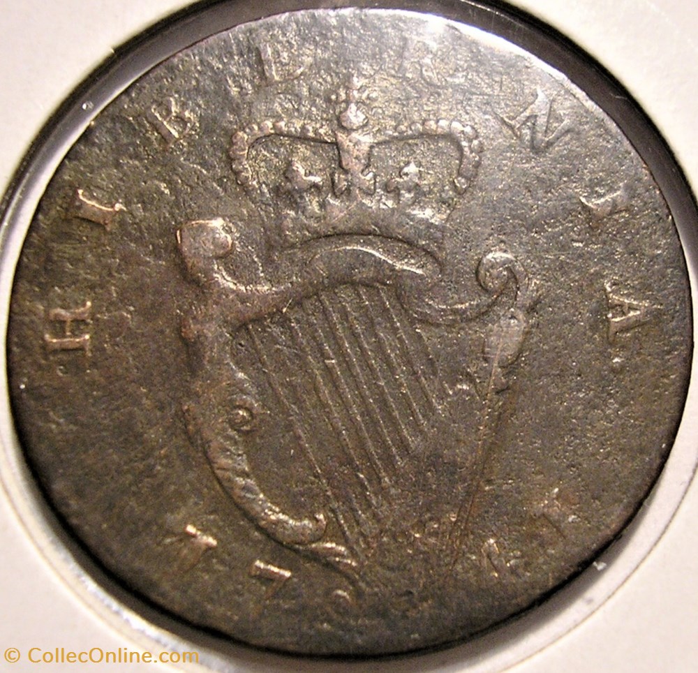 monnaies europe medievale royaume angleterre george ii half penny 1741 ireland