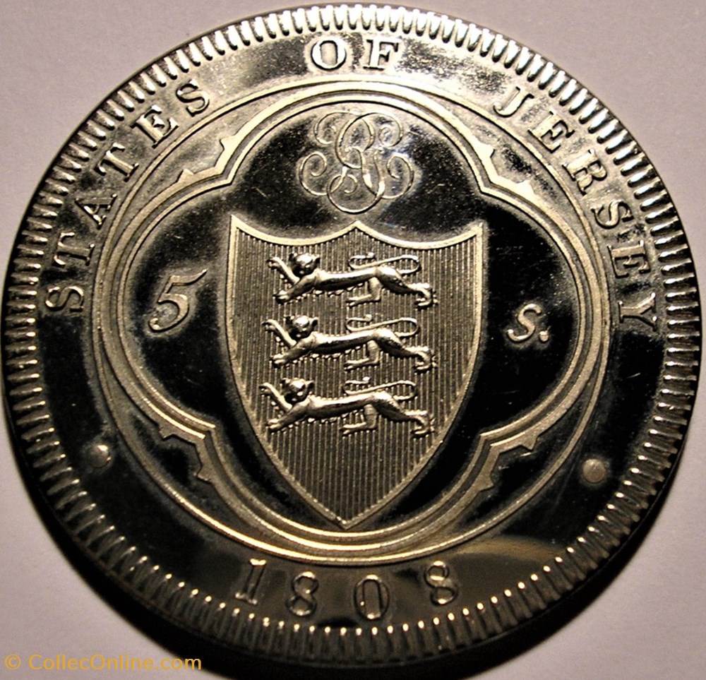 George III - 5 Shillings 1808 Pattern - States of Jersey 5 monnaie monde george iii 5 shillings 1808 pattern states of jersey