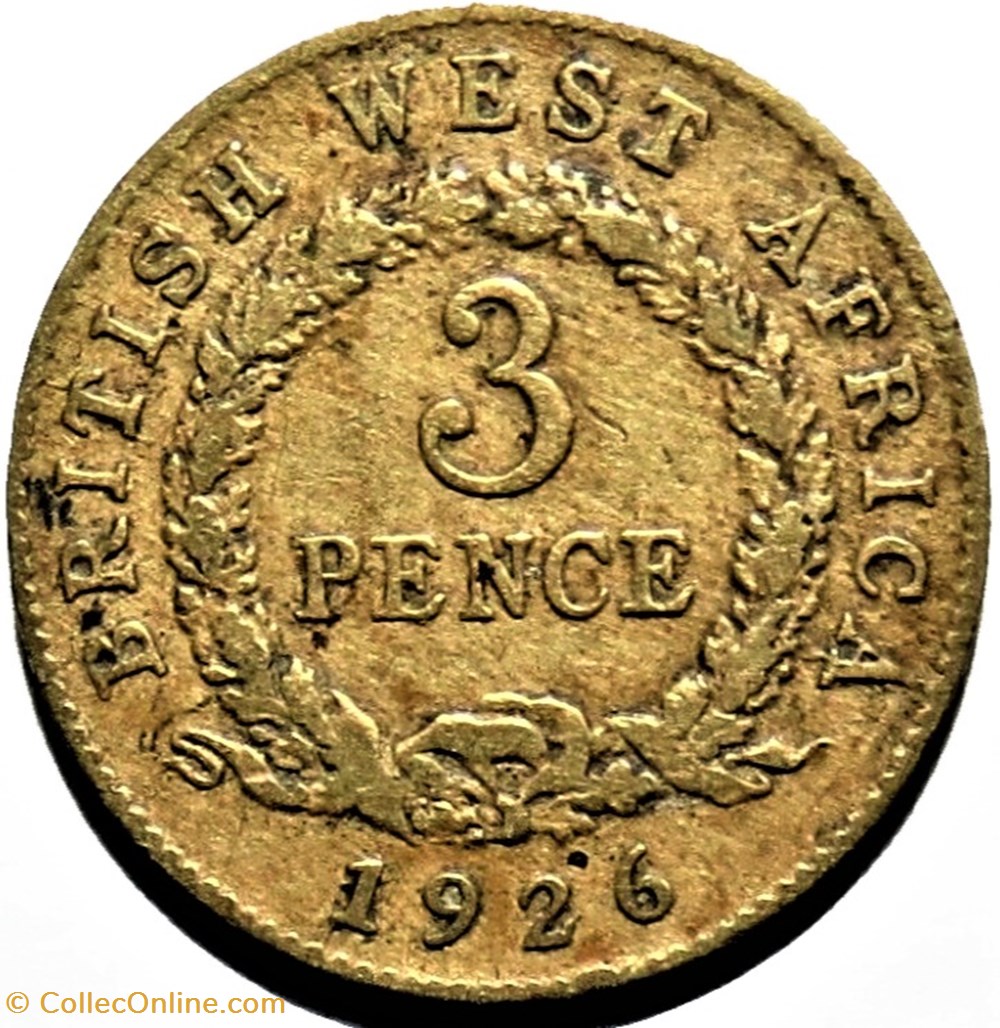 George V - 3 Pence 1926 - British West Africa monnaies monde afrique occidentale britannique george v 3 pence 1926 british west africa