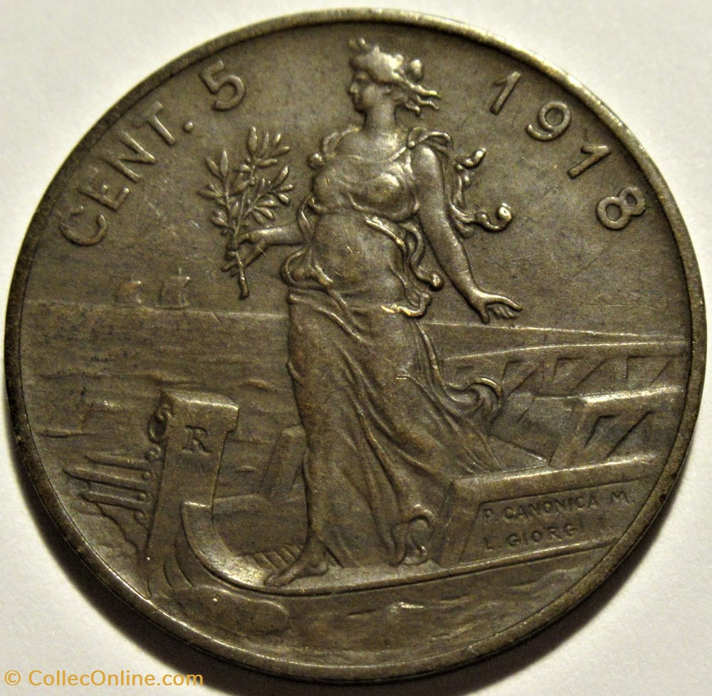1918 Regno d'Italia, 5 Centesimi, Roma - Vittorio Emanuele III (ex.3) 3 monnaies monde italie 1918 regno italia 5 centesimi roma vittorio emanuele iii ex 3