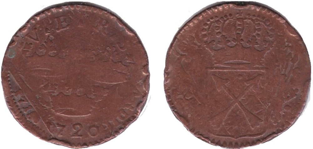 Sweden, Fredrik I - 1 Öre 1720 on 1 Daler 1718 monnaies europe medievale royaume suede sweden fredrik i 1 ore 1720 on 1 daler 1718