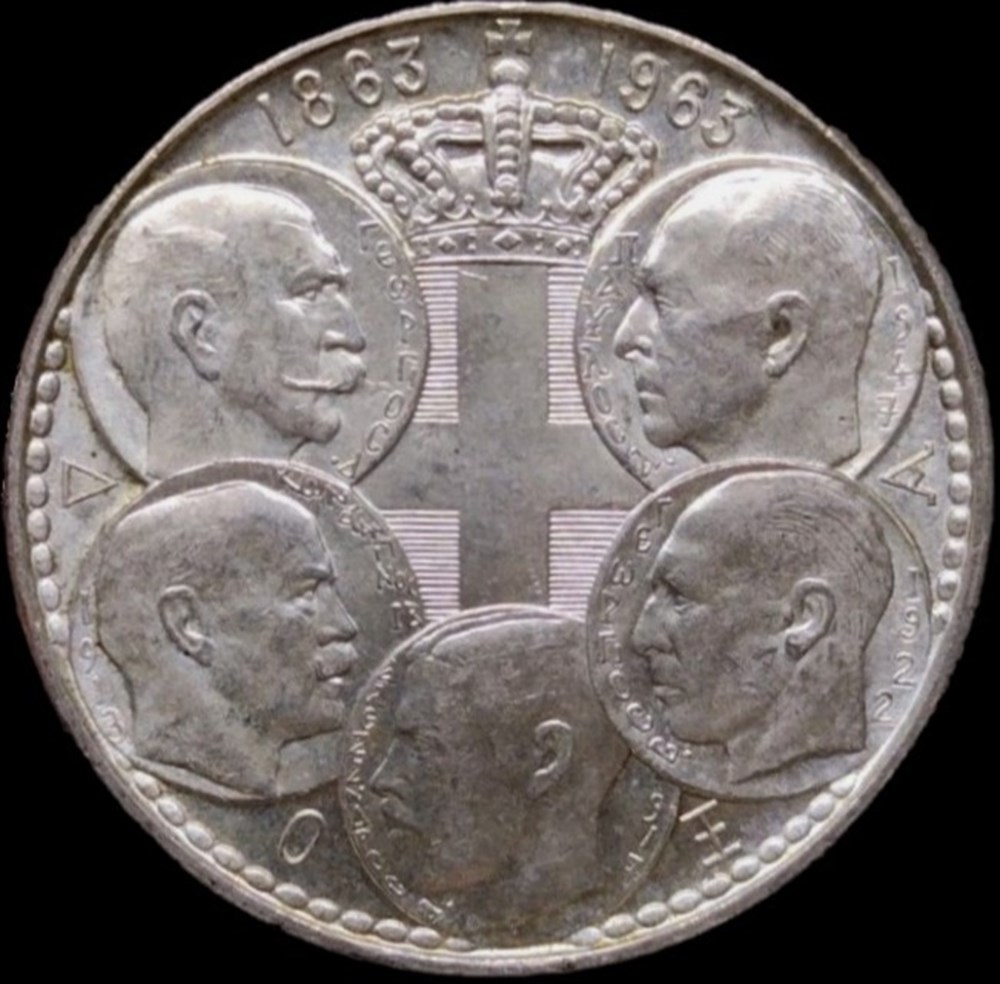 Paul I - 30 Drachmai 1963, Centenary of the Greek royal dynasty monnaies monde grece paul i 30 drachmai 1963 centenary of the greek royal dynasty