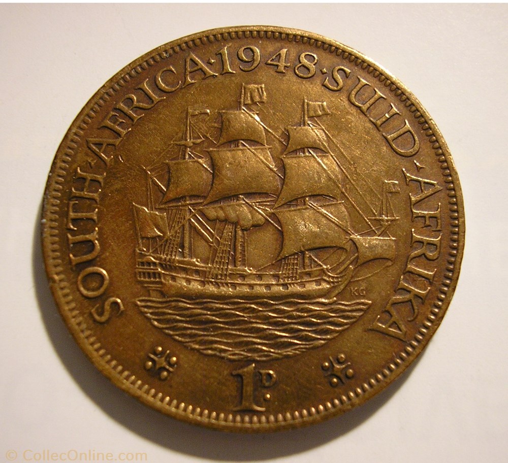 George VI - One Penny 1948 - South Africa monnaie monde afrique du sud george vi one penny 1948 south africa