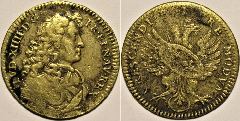 Louis XIV - Jeton c.1664 - Guerre franco-germanique contre les turcs monnaies paranumismatique jetons poids louis xiv jeton c 1664 guerre franco germanique contre les turcs