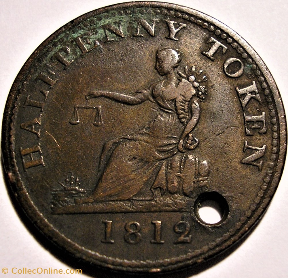 George III - HalfPenny Token 1812 - Thomas Halliday monnaie monde canadum george iii halfpenny token 1812 thomas halliday