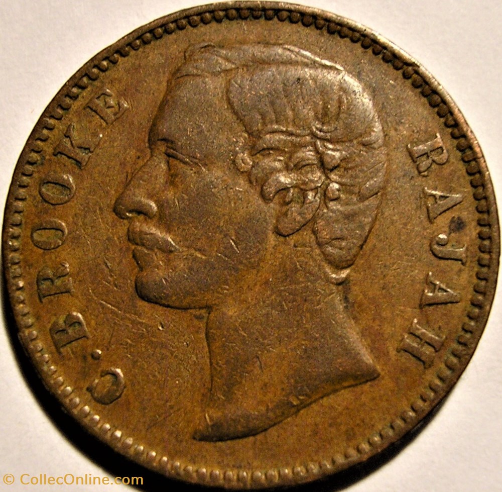 Charles Brooke - Half Cent 1870 monnaie monde malaisie charles brooke half cent 1870