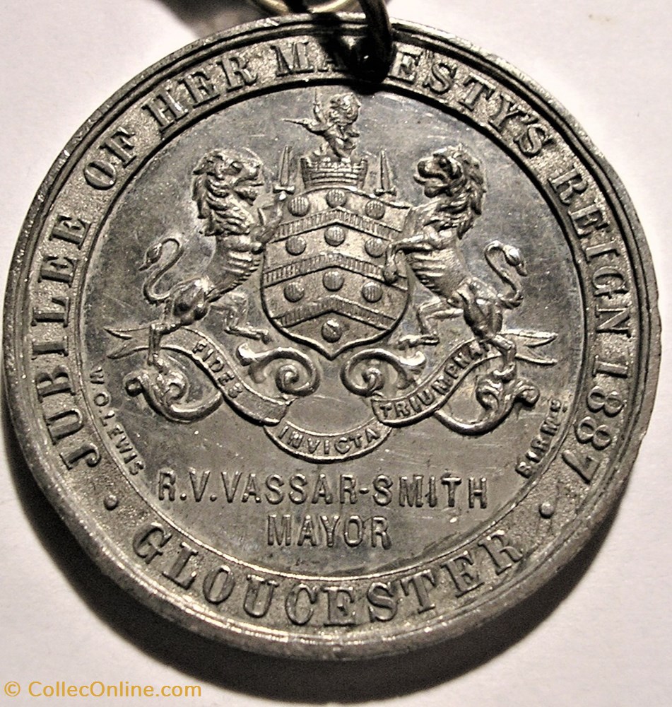 medailles royaume uni victoria 1887 golden jubilee medal gloucester uk