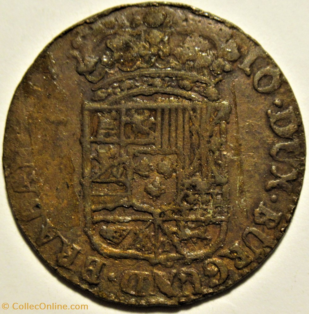 Felipe V - Oord or Liard - 1710 Namur, Spanish Netherlands (var) 3 monnaies europe medievale pays bas espagnols felipe v oord or liard 1710 namur spanish netherlands var