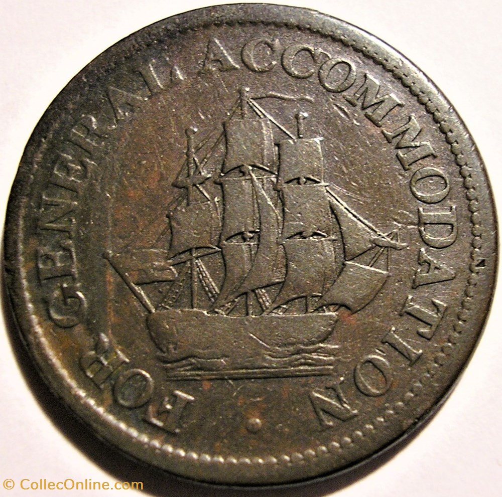 George III - HalfPenny Token (1813) - For General Accommodation monnaies monde canada george iii halfpenny token 1813 for general accommodation