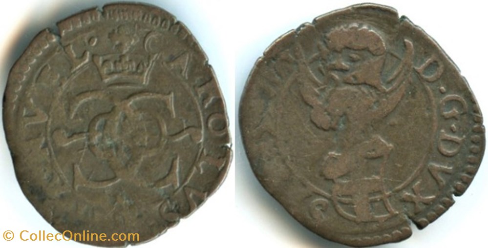 1597 Duché de Savoie, 1/2 Soldo, Chambéry - Carlo Emanuele I monnaies europe medievale france feodales 1597 duche de savoie 1 2 soldo chambery carlo emanuele i