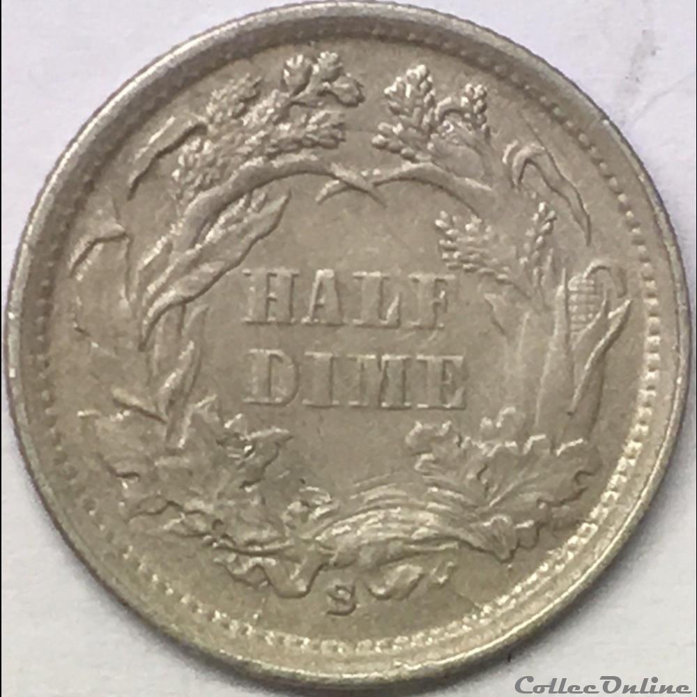 1868 s Half Dime monnaies monde etats unis 1868 s half dime