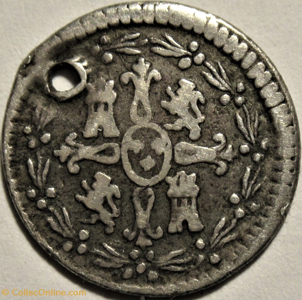 Chile - ¼ Real 1792 Santiago - Carlos IV de España 3 monnaies monde chili chile real 1792 santiago carlos iv de espana