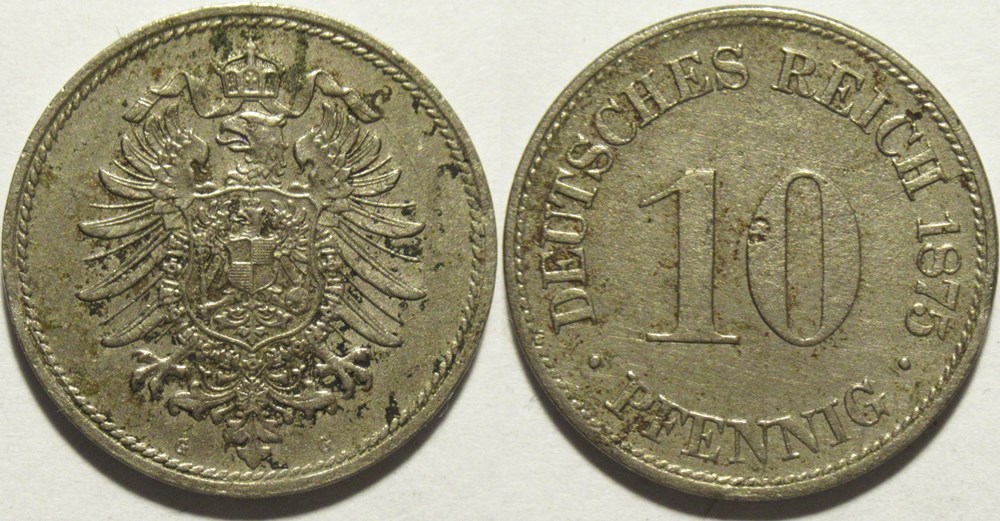 monnaies monde allemagne wilhelm i 10 pfennige 1875 karlsruhe german empire
