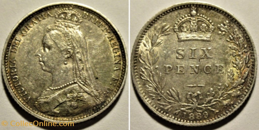 Victoria - Jubilee Sixpence 1889 - Kingdom of Great Britain (ex.2) monnaies monde royaume uni victoria jubilee sixpence 1889 kingdom of great britain ex 2