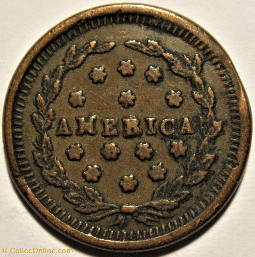 Patriotic Token 1864 - Liberty For All - America (Faulty Edge) 3 monnaies jetons mereaux patriotic token 1864 liberty for all america faulty edge