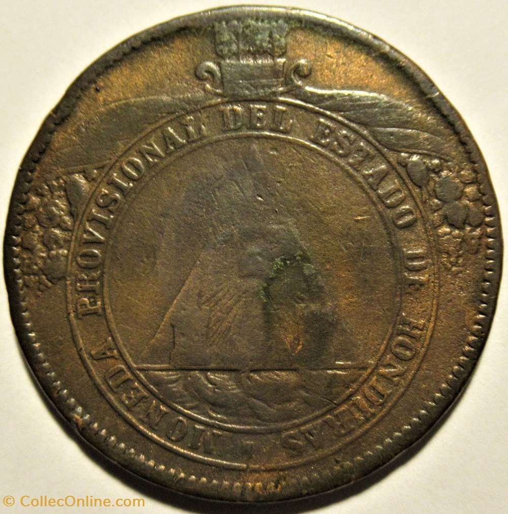 Honduras - 8 Pesos 1862 - Moneda Provisional 2 monnaies monde honduras 8 pesos 1862 moneda provisional