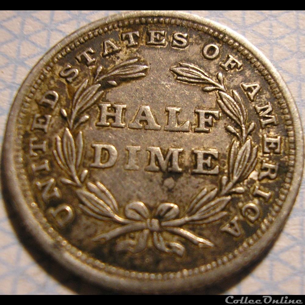 1839 Half Dime No Drapery 2 monnaies monde etats unis 1839 half dime no drapery