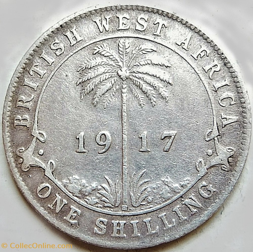 monnaies monde nigeria george v 1 shilling 1917 h west africa