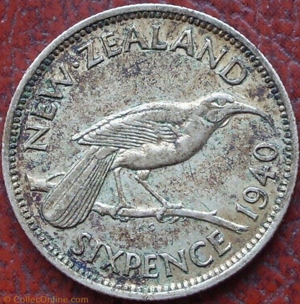 George VI - 6 Pence 1940 - New Zealand monnaie monde nouvelle zelande george vi 6 pence 1940 new zealand
