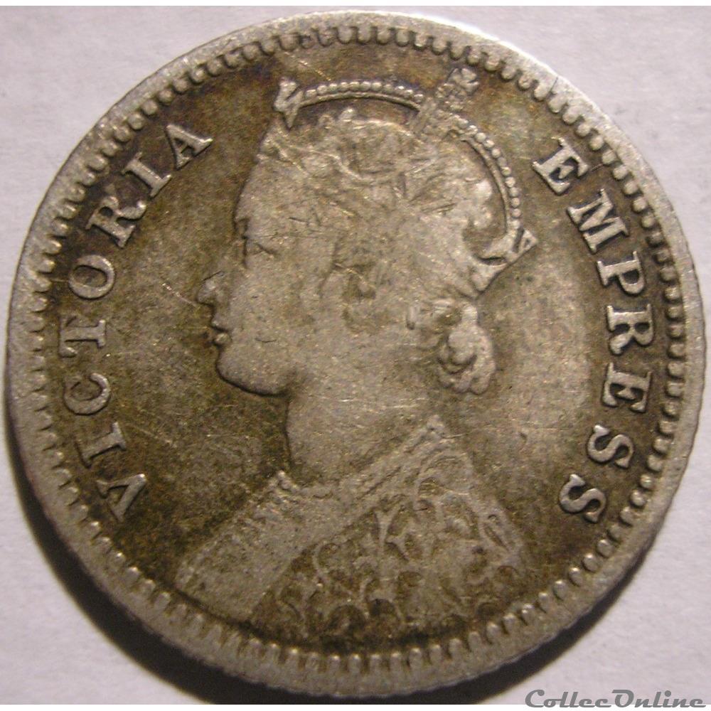 monnaie monde inde victoria 1 4 rupee 1882 calcutta british india