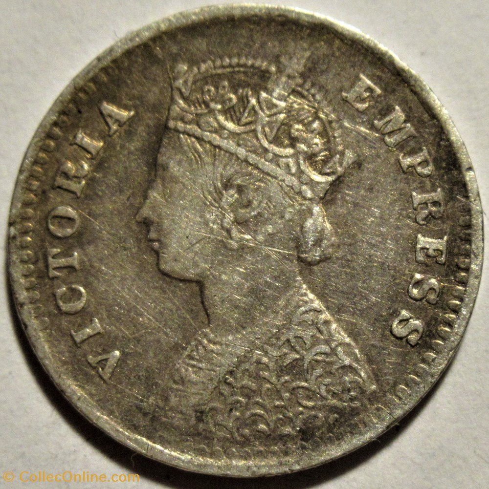 Victoria - Two Annas 1897 Calcutta - British India (ex.2) 2 monnaies monde inde victoria two annas 1897 calcutta british india ex 2