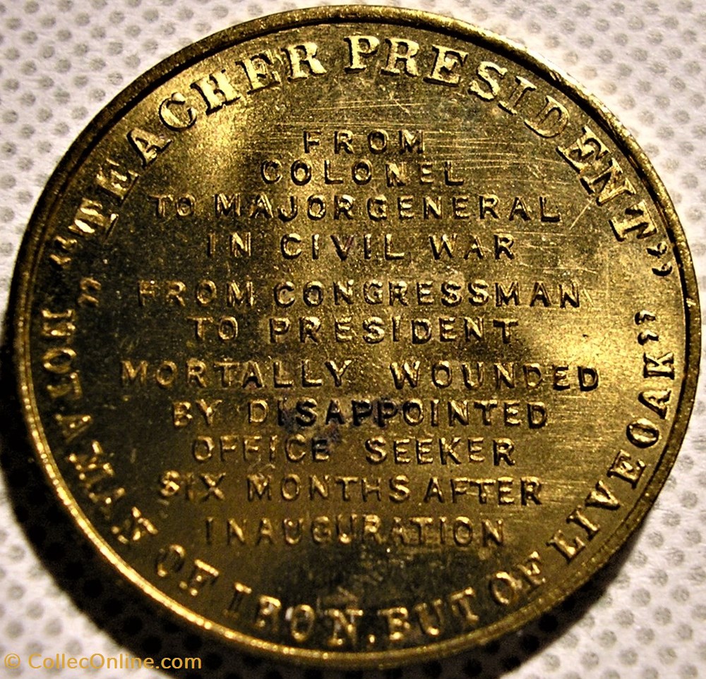 monnaies paranumismatique jetons poids 20th president usa james a garfield token 20th c