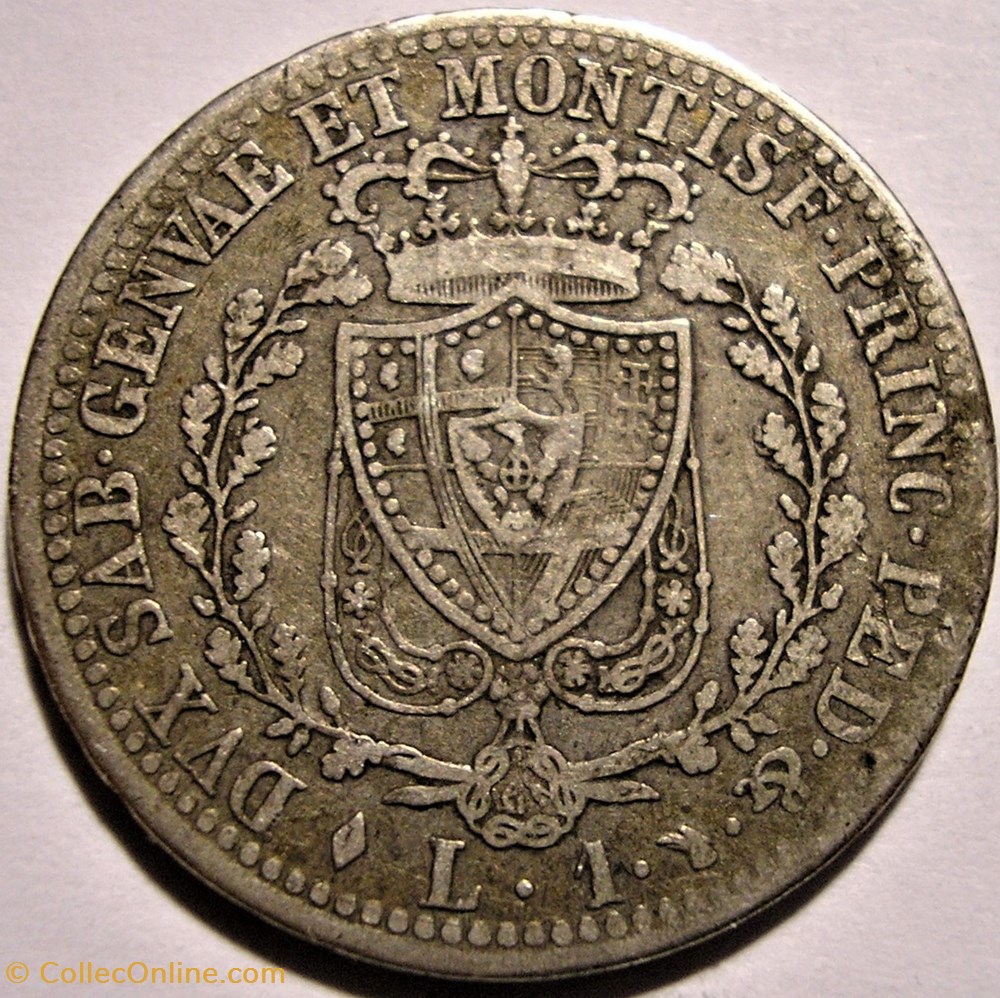 1826 Royaume de Sardaigne, 1 Lira Torino - Carlo Felice 2 monnaies monde italie 1826 royaume de sardaigne 1 lira torino carlo felice