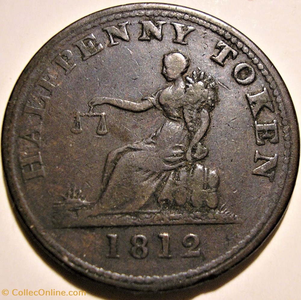 George III - HalfPenny Token 1812 - Thomas Halliday (ex.2) monnaie monde canadum george iii halfpenny token 1812 thomas halliday ex 2