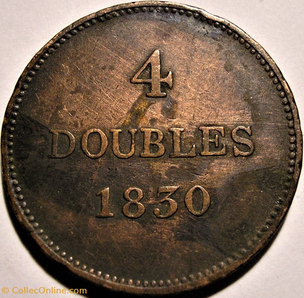 States of Guernsey - 4 Doubles 1830 monnaie monde ile de guernesey states of guernsey 4 doubles 1830