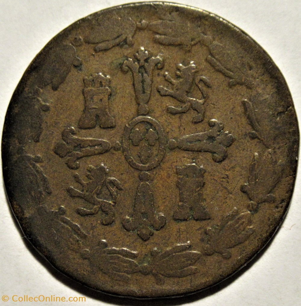 1821 México - ¼ Real "Señal" - Fernando VII de España 3 monnaies monde mexique 1821 mexico real senal fernando vii de espana